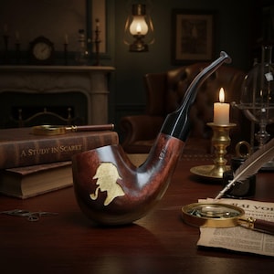 Sherlock Holmes Wooden Tobacco Pipe for Smoking - Sherlock Costume Accessory -  BBC Lover Gift