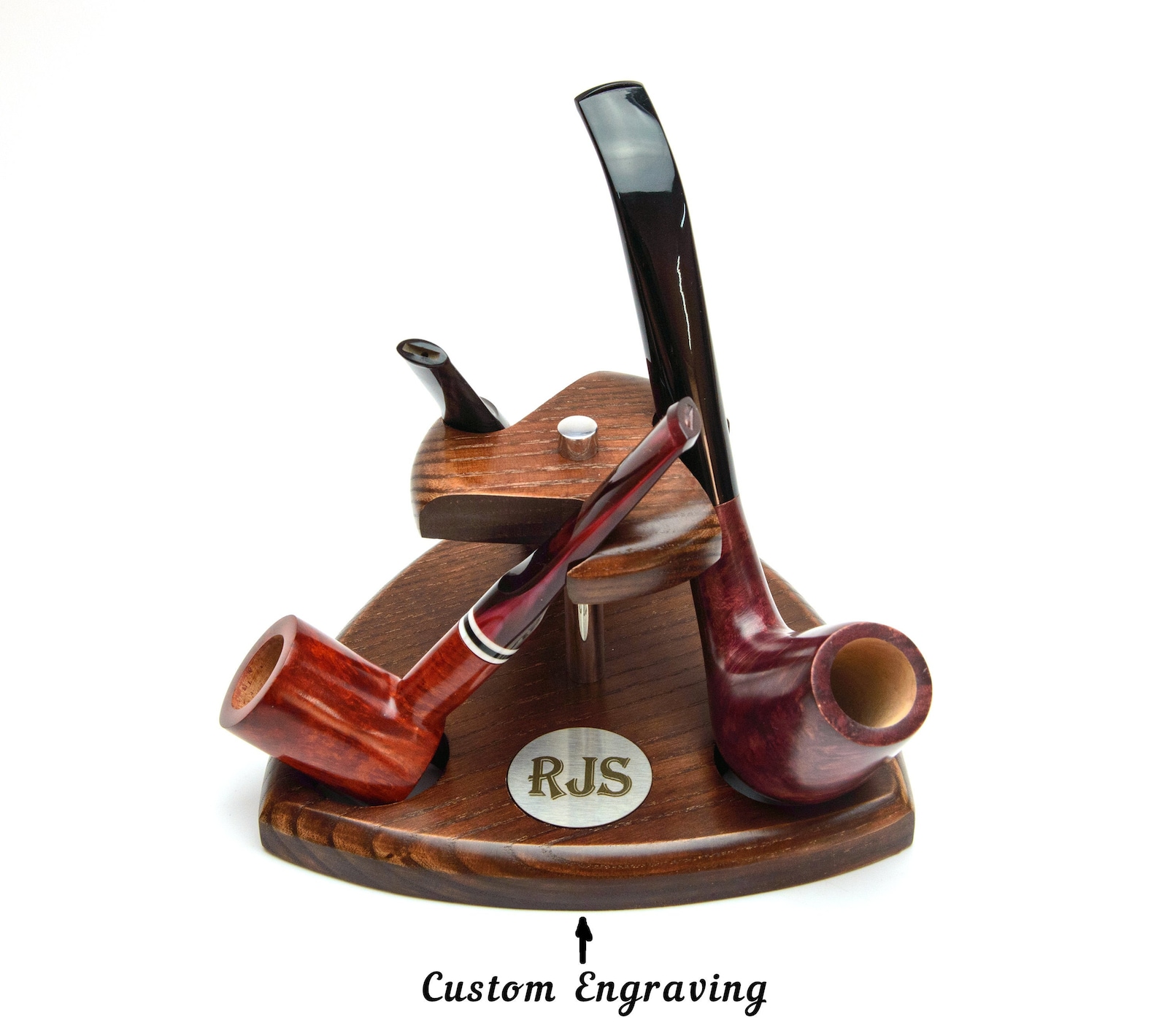 Personalised Pipe Stand for 3 Tobacco pipes Wooden Pipe Etsy
