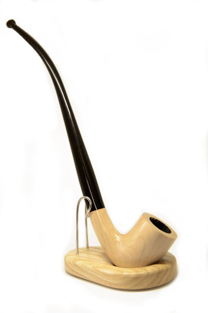 Tobacco Pipe Stand White Drop for one Smoking Bowl Single Rack Handmade Wooden Holder for 1 pipe Gift for Smoker Christmas gift