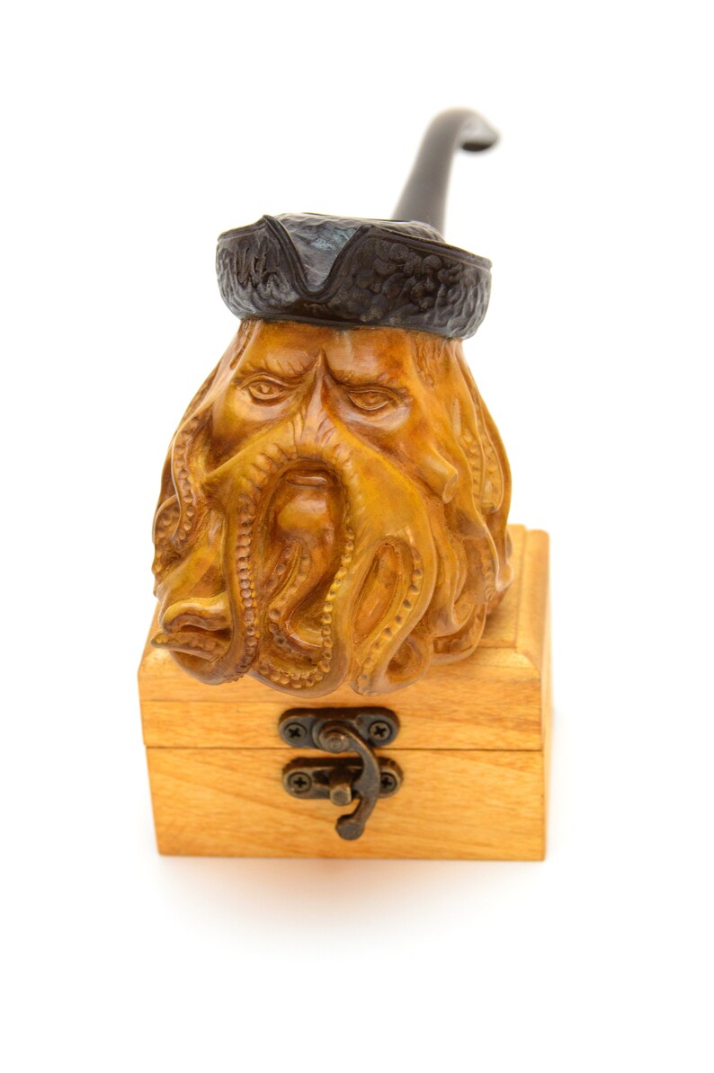 Carved pipe Davy Jones pipe Pirates of the Caribbean Kraken Etsy