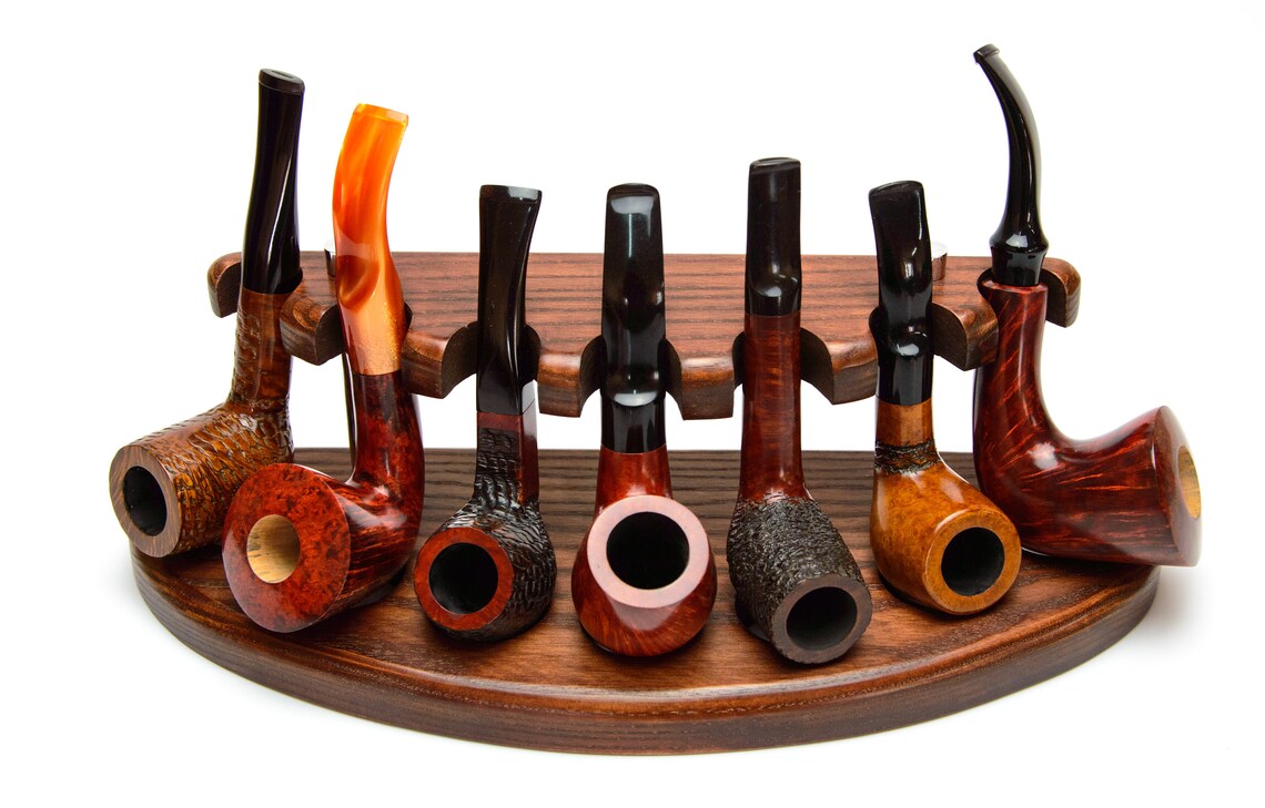 Wooden personalized holder rack for 7 tobacco smoking pipes Etsy
