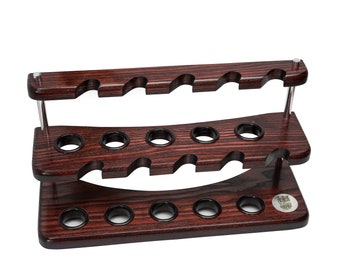 Pipe Stand for 10 smoking pipes - Wooden Pipe Rack - Tobacco Stand Handmade from Ash Wood / Gift for smoker / Personalised Pipe Holder KAF