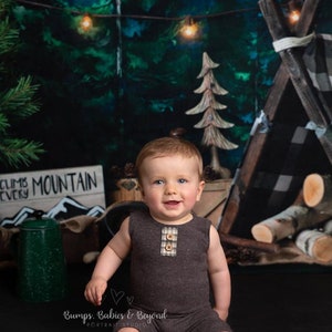 Dennis- Charcoal Gray Boy Sitter Outfit, Gray Sitter Photo Props, Boy Photo Props