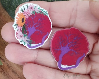 Placenta pin, placenta flowers aesthetic style brooch, gift for midwife, doula, gynecology, midwifery student