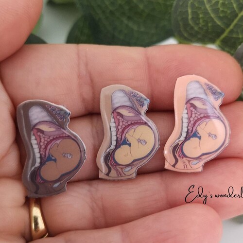 Pin Baby in the Womb. Pregnant Body Model Brooch.gift for Etsy