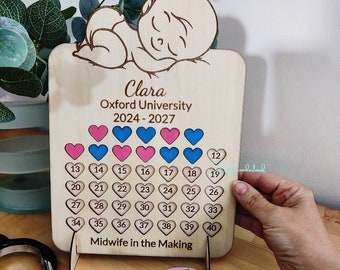 Personalised Birth Counting Board (40 Births ). Gift for midwife, midwifery student. Midwife in the making