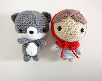 Crochet Red Riding Hood and Wolf Amigurumi