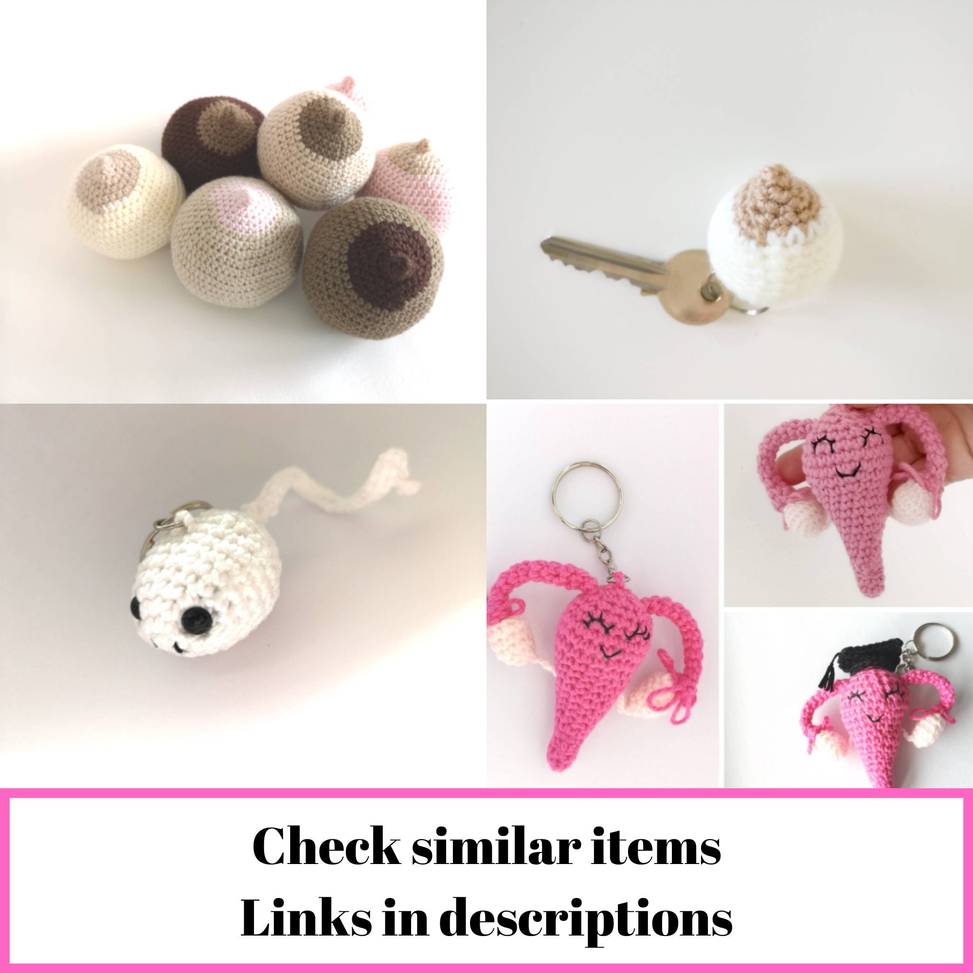 Boob crochet keychain gift for Midwife or studentshandmade Etsy