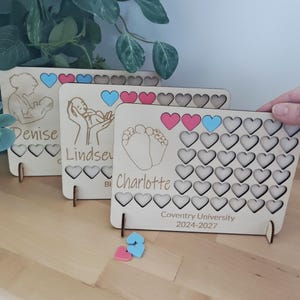 Mini tableau personnalisé pour compter les naissances de bébé (taille 19 cm x 13 cm (7,5 po. x 5 po.). Cadeau pour sage-femme ou étudiante en formation. Sage-femme en devenir.
