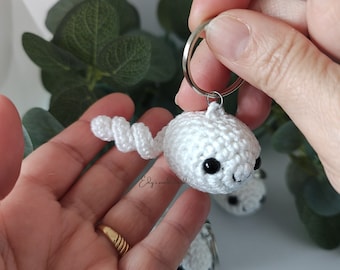 Crochet cutie-sperm keychain Amigurumi