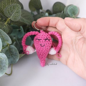 Cuterus keychain crochet perfect gift for midwife ,amigurumi crochet gift for midwifery student