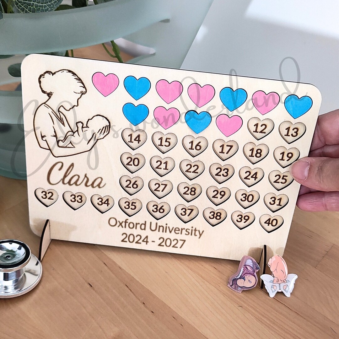 Mini Personalised Birth Counting Board 40 Births, Size 19cm X 13cm 7.5