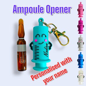 Personalised Ampoule opener breaker Syringe with metal Clasp. Nurse and Paramedic Ampule Openers. Amp.