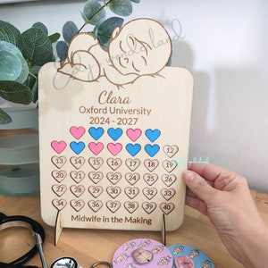 Personalised Birth Counting Board (40 Births ). Gift for midwife, midwifery student. Midwife in the making