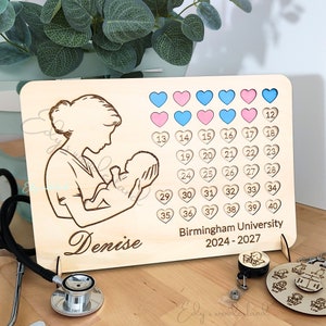 Tableau de comptage des naissances personnalisé (40 naissances). Cadeau pour sage-femme, étudiante sage-femme. Sage-femme en devenir