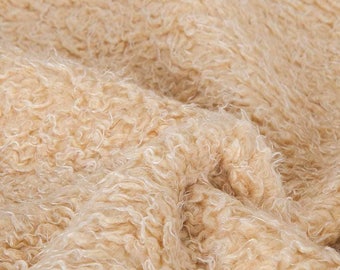 Beige Pile Fabric, Soft Sheep Wool Fleece, Photography Backdrop, Quality Fabric & Material, Sewing and Craft, Neotrims Textiles