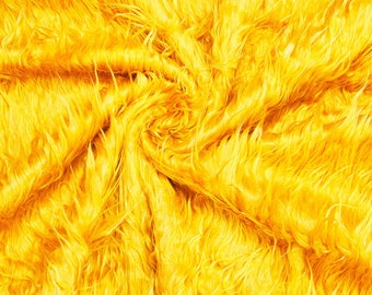 Yellow Faux Fur Fabric, Furry Sheep Wool, Photography, Fat Squares, Quality Fabric & Material, Sewing and Crafts, Neotrims Textiles