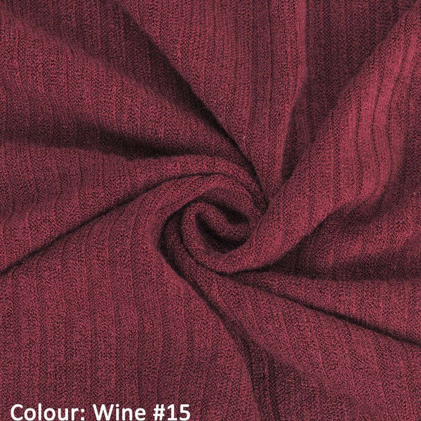 Wine, 1M, 4x2 Rib Effect Knit Jersey Fabric, Stretch/Resilient, Photography, Quality Fabric/Material, Sewing, Neotrims Textiles