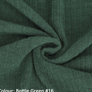 Bottle Green, 1 meter, 4x2 Rib Effect Knit Jersey Fabric, Stretch/Resilient, Photography, Quality Fabric/Material, Sewing, Neotrims Textiles
