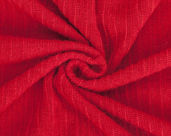 Dark Red, 1 meter, 4x2 Rib Effect Knit Jersey Fabric, Stretch/Resilient, Photography, Quality Fabric/Material, Sewing, Neotrims Textiles