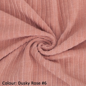 Dusky Rose, 1 meter, 4x2 Rib Effect Knit Jersey Fabric, Stretch/Resilient, Photography, Quality Fabric/Material, Sewing, Neotrims Textiles