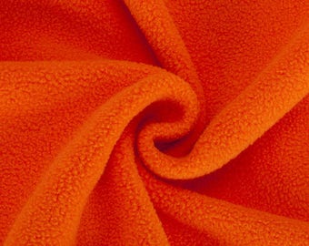 Orange Polar Fleece Fabric, Anti Pill Finish, Medium 320 Grams Weight, Quality Fabric & Material, Sewing and Crafts, Neotrims Textiles