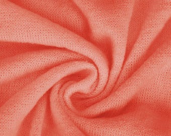 Melocotón de coral, Jersey suave, Tejido cepillado de punto purl, Fondo de fotografía para bebés, Tela / material de calidad, Costura / artesanías, Textiles Neotrims