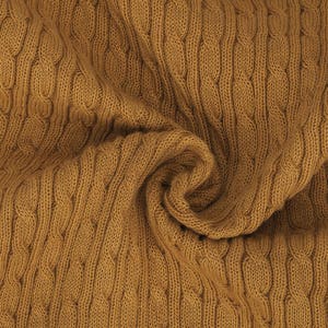 Selvage Edge Crafts /& Sewing Knitted Sweater Style Quality Fabric and Material Neotrims Textiles Brown Cable Twist Knit Fabric