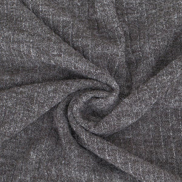 Charcoal Marl, 1M, 4x2 Rib Effect Knit Jersey Fabric, Stretch/Resilient, Photography, Quality Fabric/Material, Sewing, Neotrims Textiles