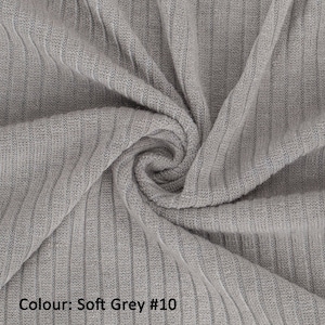 Soft Grey, 1 meter, 4x2 Rib Effect Knit Jersey Fabric, Stretch/Resilient, Photography, Quality Fabric/Material, Sewing, Neotrims Textiles