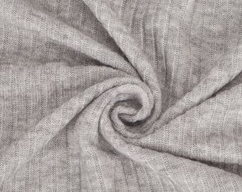 Gris argenté chiné, 1 mètre, tissu jersey effet côtelé 4 x 2, stretch/résilient, photographie, tissu/matière de qualité, couture, neotrims