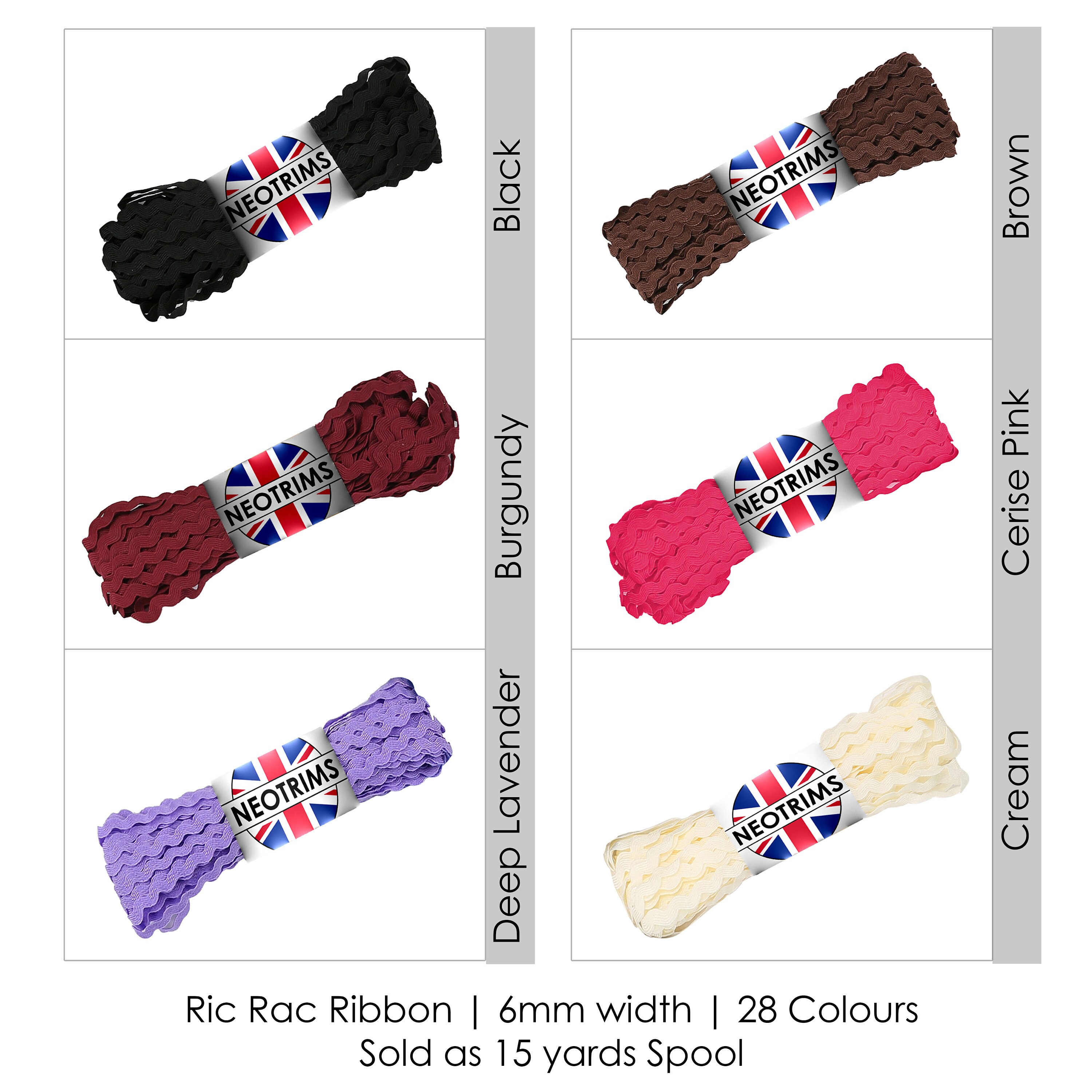 Grosgrain Ribbon Ric Rac Ric Rac Ribbon 15 Yards,6mm Sewing Trimming,28 Colors.rik Rak S Bend ...