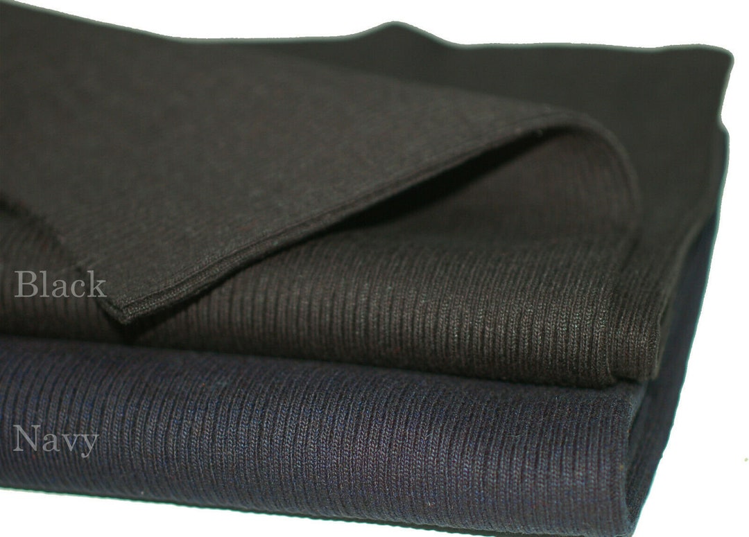 Rib Knit Cuff Waistband 2x2 Ribbing Fabric,good Quality.medium  Weight,cotton Lycra Elastic Stretch Cuffing Material.94cm Wide British Made  -  Hong Kong