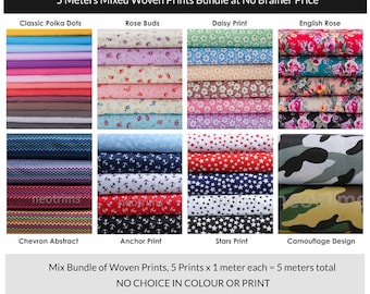 Tela estampada para manualidades, disfraces, 5 metros, diseño variado, oferta especial. 5 x 1 metro de largo, diseños variados, precio increíble