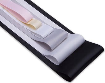 Cinta de grogrén, cinta de lujo estilo Petersham para bodas, indumentaria y manualidades, Neotrims. 100 mm – 19 mm, blanco, gris, rosa, marfil, blanco vintage