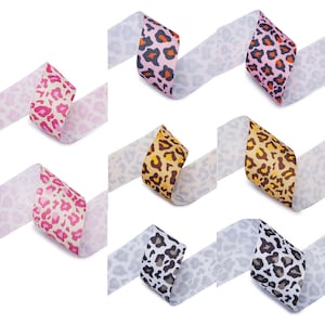 Grosgrain Petersham Ribbon Trim,Leopard Animal Print,Decorative Braid 25 & 38mm width, for Sewing and Craft, Neotrims UK