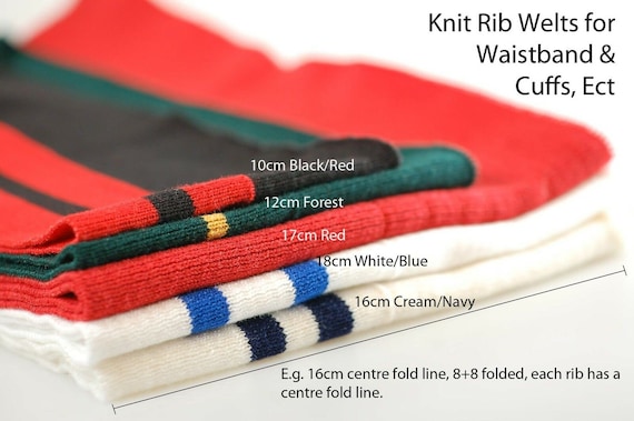 Stripes Pattern Knitted Waistband Rib Welt for Cuffs or Waistband & Neck  Band Ribs for Jackets, Bombers or Any Apparel Garments for Trimming 