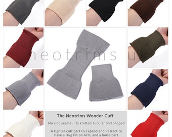 Rib Knit Cuff Fabric,1 Pair for Ribbing Replacement Jackets Bombers.No Side Seams,Seamless Tubular Also for Para Jackets and Denison Smocks