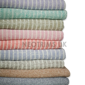 Rib Knit Fabric,Ribbed Jersey Fabric 2 Colour Melange Marl 4x2 Ribbed Ottoman Material for Dressmaking and Crafts Projects,by Neotrims UK
