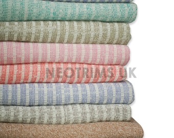 Rib Knit Fabric,Ribbed Jersey Fabric 2 Colour Melange Marl 4x2 Ribbed Ottoman Material for Dressmaking and Crafts Projects,by Neotrims UK