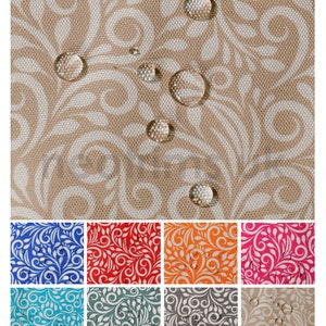Waterproof Canvas Fabric Heavy Duty Floral Vine Pattern,Seamless Decortaive Design,Thick Outdoor Material,Upholstery Cover Neotrim Exclusive
