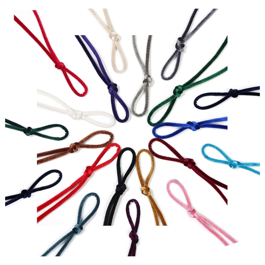 Velvet Cord Round Tubular Ribbon Rope Trimming, 7mm, Smooth Luxurious ...