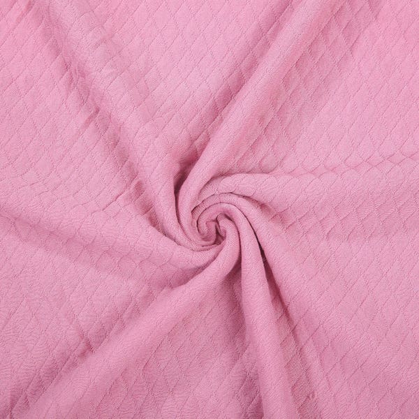 Knit Jersey Fabric Dusk Pink,Double Knitted Quilt Style Harlequin Diamond Design.Hoddies,Joggers,Baby Romper Suits,Blankets Thows,Neotrims