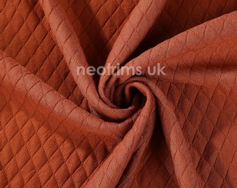 Brick Tan, Katoen Feel Diamond Quilt Stof, Gebreide Jersey Double Layer Materiaal, Fotografie Kleding, Naaien / Ambachten, Neotrims Textiel