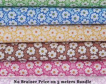 Floral Vintage Fabric Daisy Print Pattern Craft Material By The Yard or No Brainer 5 Meter Bundle Sale Imitation Chintz Home Décor Costume