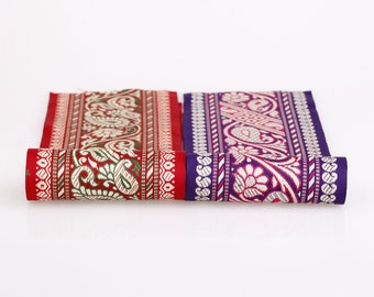 90mm Wide Unique Indian Paisley Ribbon, Decorative Salwar Sari Trimming, Quality Fabric & Material, Sewing and Crafts, Neotrims Textiles