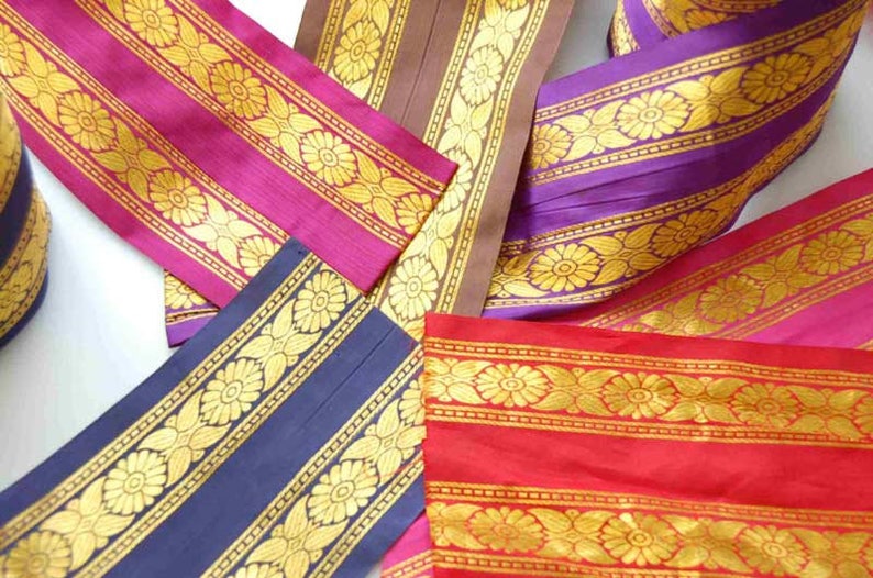 10cm Indian Silk Satin Ribbon Sari Salwar Kameez Trimming Etsy