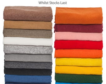 Jersey Fabric Rib Knit 4x2 Ribbed Effect Pattern for Dressmaking,Apparel & Trim Cuff.Smooth Soft Handle,Flowing Drape,Medium Weight,Neotrims