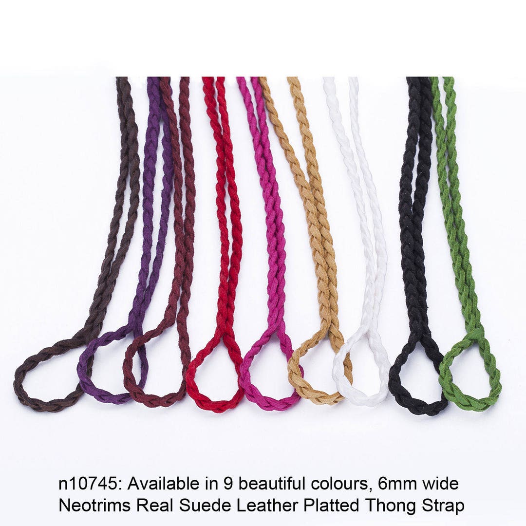 Faux Leather Suede Trim Plaited Thong Trimming Cord Strong Strap