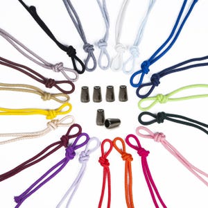 Hoodie Drawstring Cotton Cord 6mm Round Metal Toggle Stoppers Sweatshirts Pants